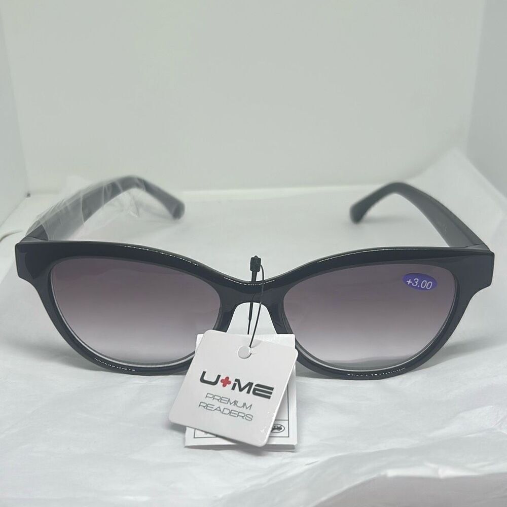 U-ME Women’s Cat Eye Reading Sunglasses +3.00 with UV Protection – Pearl Accent - Picture 3 of 3